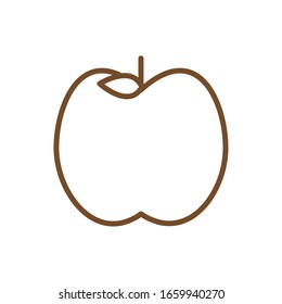 Design der Apfellinie, Obst gesunde Bio-Lebensmittel Süßes und Naturthema Vektorillustration