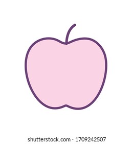Apple line style icon design, Fruit healthy organic food sweet and nature theme Vector illustration