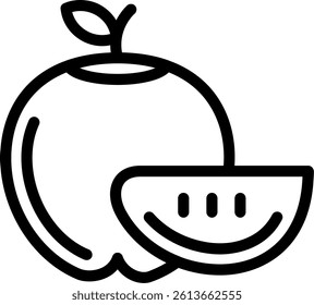 Apple Line Vector Icon Design