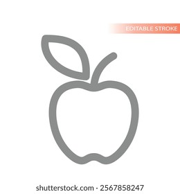 Apple line vector icon. Healthy food and eating symbol.