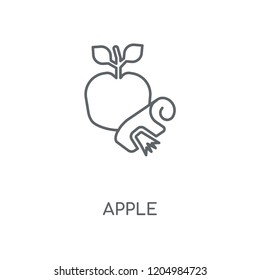 Apple linear icon. Apple concept stroke symbol design. Thin graphic elements vector illustration, outline pattern on a white background, eps 10.