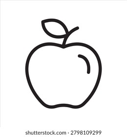 Apple, linear icon. Healthy snack and natural fruit. Line with editable stroke.