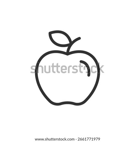 Apple, linear icon. Healthy snack and natural fruit. Line with editable stroke.