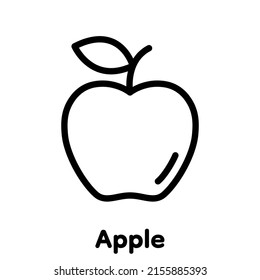 Icono lineal Apple, Vector, Ilustración.