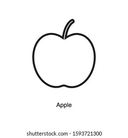 Apple linear icon vector on white background. Food black icon illustration