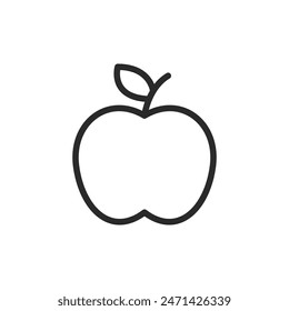 Apple, linear style icon. fruit and healthy eating. Editable stroke width