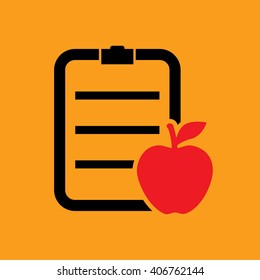 Apple and list icon vector