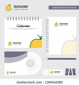 Apple Logo, Calendar Template, CD Cover, Diary and USB Brand Stationary Package Design Vector Template