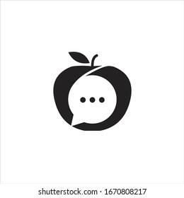 Apple logo concept with a message combination of abstract, creative, unique, simple