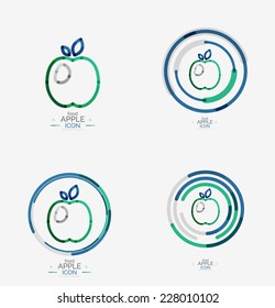 Apple logo concept, stamp, fresh food idea, fruits