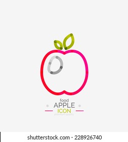 Apple logo concept, stamp, fresh food idea, fruits