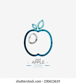 Logotipo da maçã conceito, selo, ideia de comida fresca, frutas