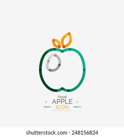 Apple logo concept, stamp fresh food idea, fruits