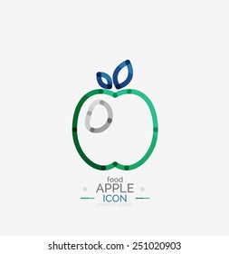 Apple logo concept, stamp fresh food idea, fruits