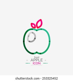 Apple logo concept, stamp, fresh food idea, fruits