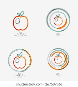 Logo-Briefmarke für Apfel, Idee für frisches Essen, Früchte
