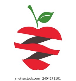 Concepto de diseño del logotipo de Apple. Plantilla vectorial del logotipo de la tecnología creativa de Apple rápida. Símbolo de icono
