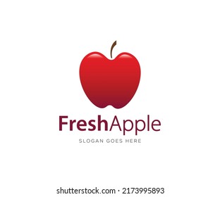 Apple logo design, Fruit logo design template.