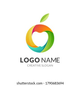 apple logo design, modern 3d logo style in gradient vibrant colors