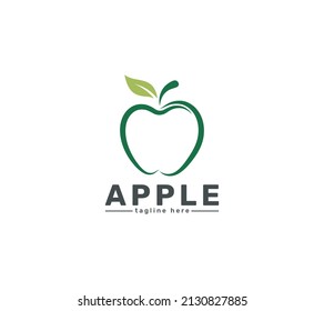 Apfellogo-Design auf weißem Hintergrund, Vektorgrafik.