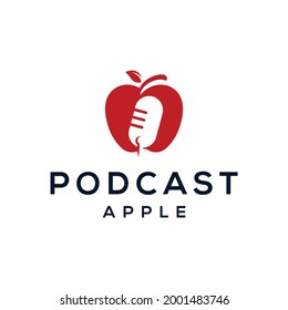 Apple Logo Design With Podcast Negative Space