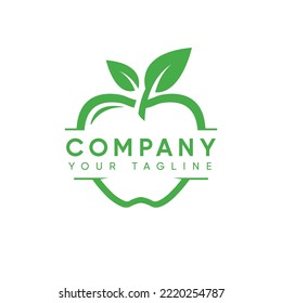 Apple logo design, suitable for diet business, or healthy food. vector design