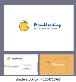 Apple Logo design with Tagline & Front and Back Busienss Card Template. Vector Creative Design