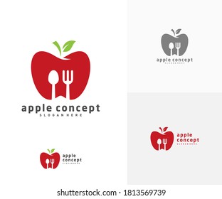 Apple logo design vector template, Fruits Apple icon symbol