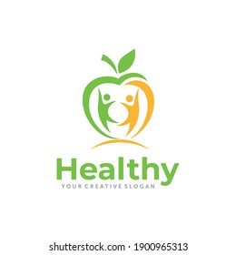 Apple Logo Design. Wellness and Healthy Nutrition Logo Design Vector