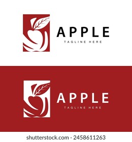 Apple Logo, Fresh Red Fruit, Vector Design Template