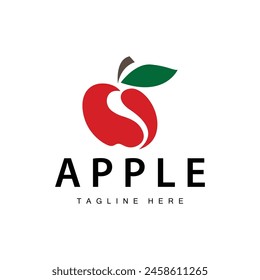 Apple Logo, Fresh Red Fruit, Vector Design Template