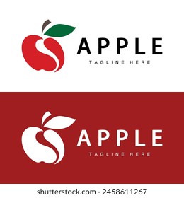 Apple Logo, Fresh Red Fruit, Vector Design Template