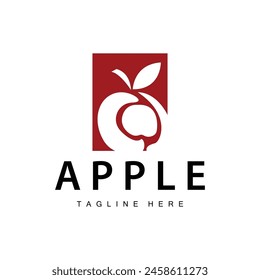 Apple Logo, Fresh Red Fruit, Vector Design Template