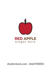 Logotipo de maçã, Logotipo de fruta de maçã vermelha fresca, Modelo de design de vetor