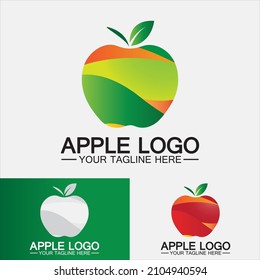 Apple logo. fruit healthy food design.Apple logo design inspiration vector template