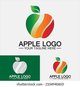 Apple logo. fruit healthy food design.Apple logo design inspiration vector template