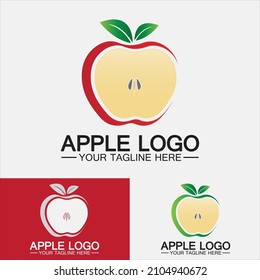 Apple logo. fruit healthy food design.Apple logo design inspiration vector template