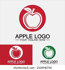 Apple logo. fruit healthy food design.Apple logo design inspiration vector template