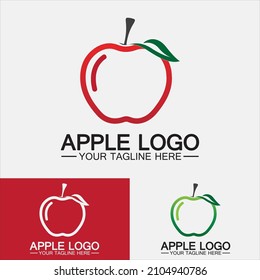 Apple logo. fruit healthy food design.Apple logo design inspiration vector template