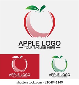 Apple logo. fruit healthy food design.Apple logo design inspiration vector template