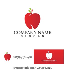 Apple logo. fruit healthy food design.Apple logo design inspiration vector template
