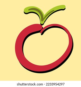 apple logo with green leaf
