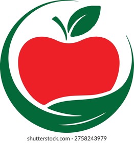 Apple logo. green and redTree and apple logo vector design.eps