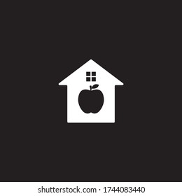 logo de manzana y combinación de diseño de casa