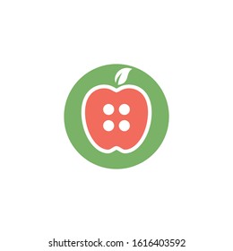 apple logo icon design circle buttons food fruit fresh template