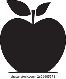 Apple logo icon silhouette vector art
