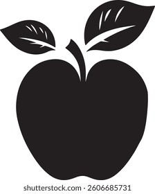 Apple logo icon silhouette vector art