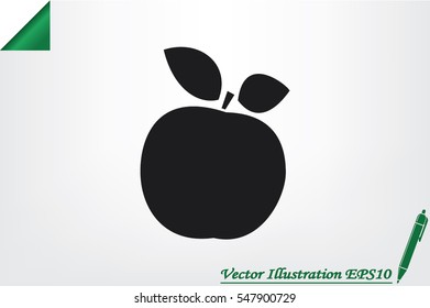 Apple logo icon vector, abstract sign fruit flat design, illustration modern isolated badge for website or app - stock info graphics