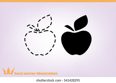 Apple logo icon vector EPS 10, abstract sign fruit flat design, illustration modern isolated badge for website or app - stock info graphics