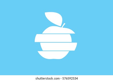 Apple logo icon vector EPS 10, abstract sign fruit flat design, illustration modern isolated badge for website or app - stock info graphics.
